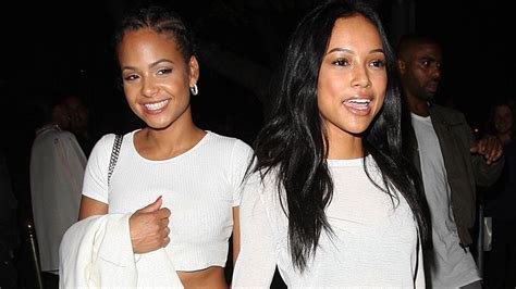 karrueche tran looks happy while partying with christina milian in los angeles amid her feud