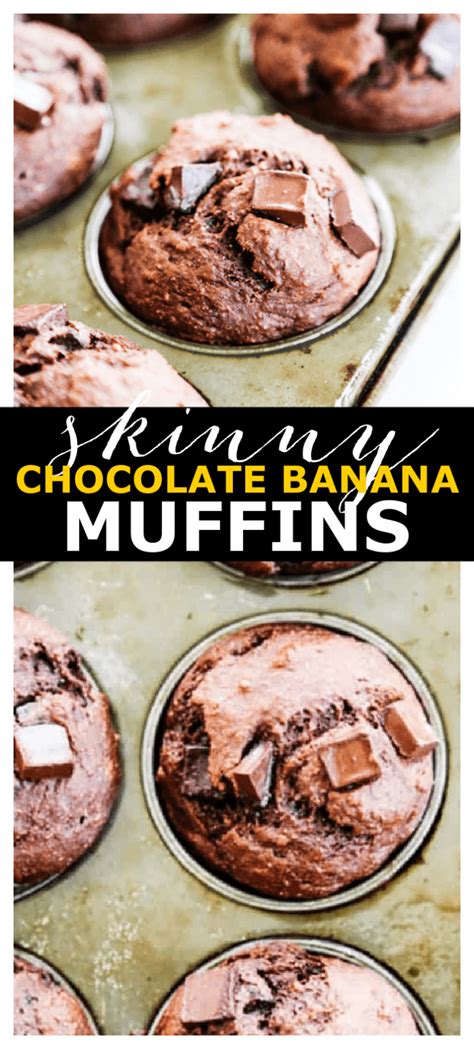 Skinny Chocolate Banana Muffins Dash Of Sanity