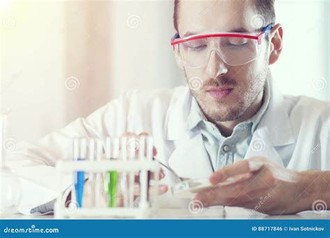 Scientist With Test Tubes Stock Photo Image Of Chemical 88717846
