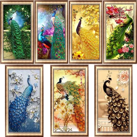 Beauty Peacock 5d Diamond Painting Full Drill Square Diy Embroidery Cross Stitch Kits Mosaic