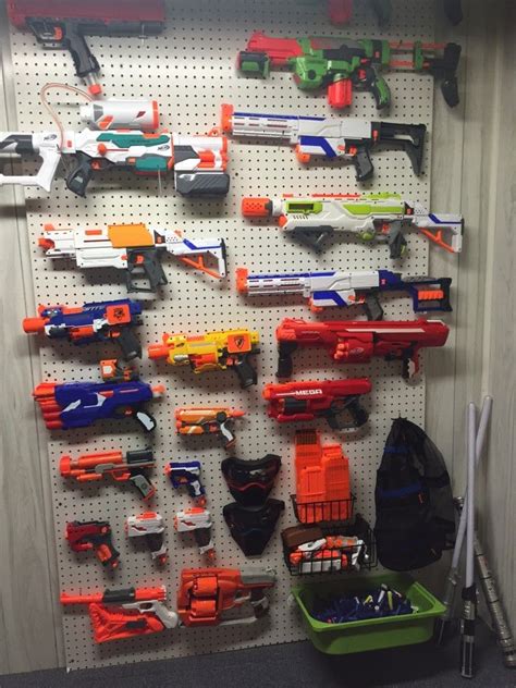 I saw this online and his friend has a similar rack for nerf. Pin on Kids' Adventures & Crafts