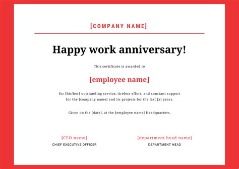Company Anniversary Email To Employees Off