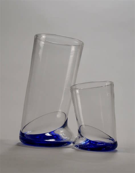 Blue Bubble Tall Drinking Glass