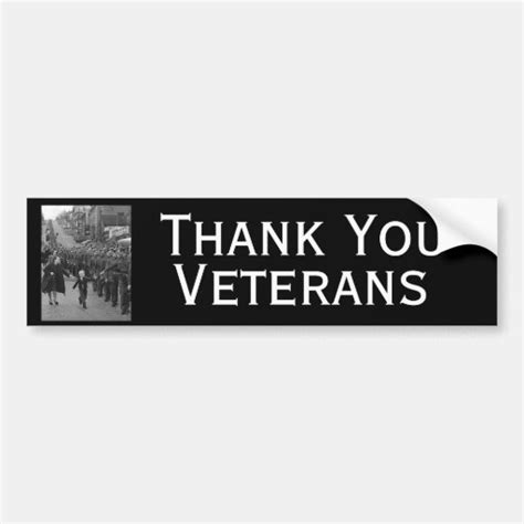 thank you veterans bumper sticker zazzle