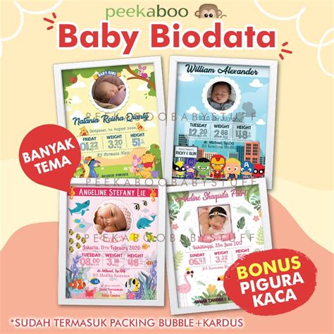 Jual Custom Frame Baby Biodata Pigura Bayi Anak Kado Bayi Banyak