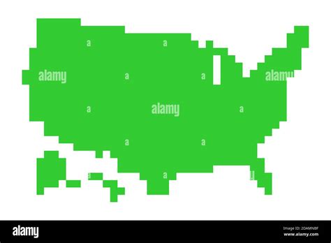 Simple Pixel Map Of The United States Of America Stock Photo Alamy