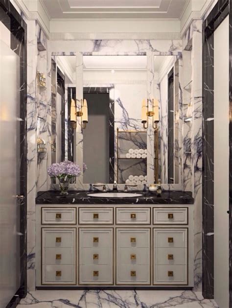 Glam Small Marble Bathroom Marble Bathroom Interior Decor