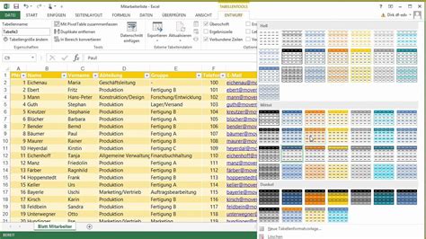 Dfsc 07 Office Design In Excel Tabellen Youtube