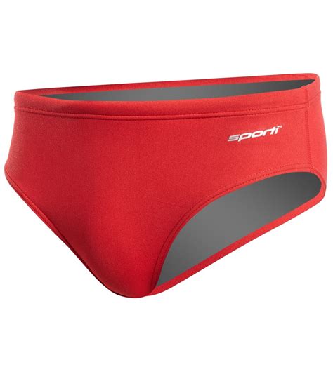 Sporti Poly Pro Solid Brief Swimsuit 28 Red