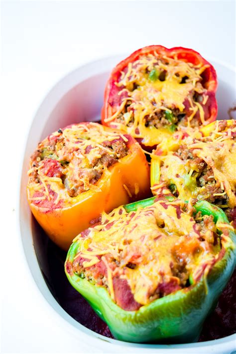 Taco Turkey Quinoa Stuffed Peppers Tastythin