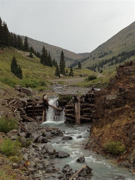 Waterfall Between Cinnamon Pass Alpine Loop And Silverton Colorado