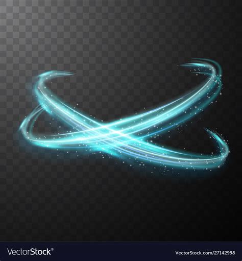 Blue Glowing Shiny Spiral Lines Abstract Light Vector Image