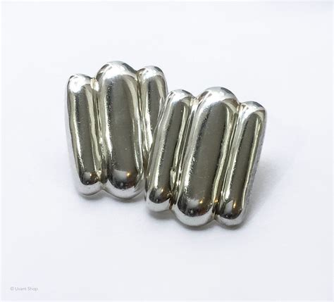 Huge Modernist Post Earrings Sterling Silver modernist 