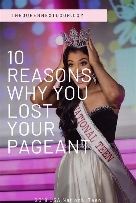 10 Reasons Why You Lost Your Pageant In 2021 Pageant Interview Questions Pageant Questions