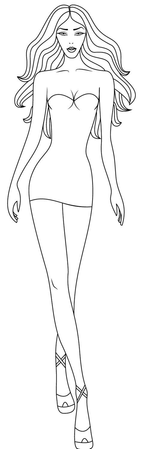 Female Body Outline Template Female Body Silhouette Front Clip Art