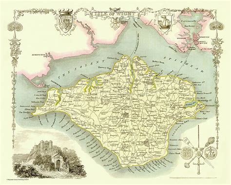 Old Map Of The Isle Of Wight 1836 By Thomas Moule Available As Framed
