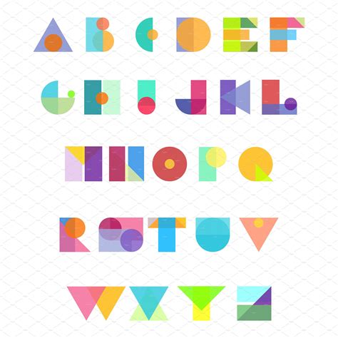 Isometric Alphabet Font Thin 3d Geometric Letters And
