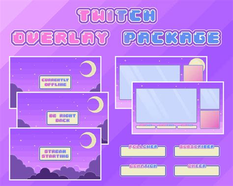 Animated Twitch Overlay Package Pixel Night Etsy Australia Bannière