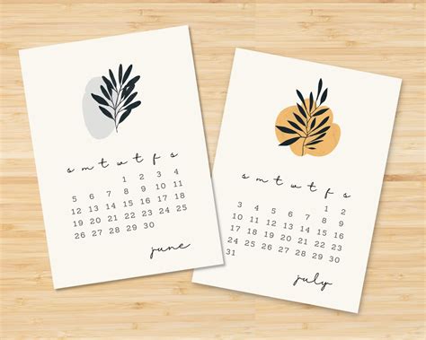 2022 Calendar Printable Boho Calendar 2022 Monthly Wall Etsy