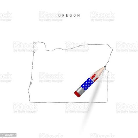 Oregon Us State Vector Map Pencil Sketch Oregon Outline Map With Pencil