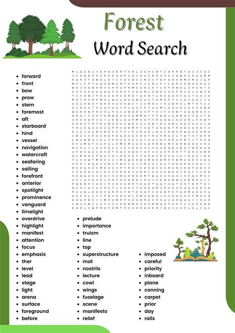 Forest Word Search Puzzle Worksheet Activities For Kids Made By Teachers