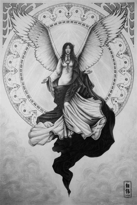 Realistic Guardian Angel Drawing