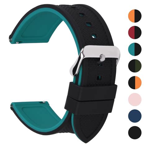 8 Colors Quick Release Silicone Rubber Watch Band Soft Rubber Watch