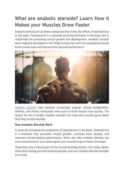ppt what are anabolic steroids learn how it makes your muscles grow faster powerpoint