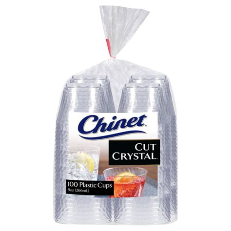Chinet 100 Ct 9 Oz Cut Crystal Plastic Cold Cups