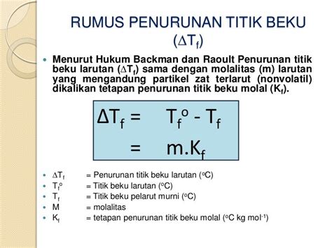 Rumus titik beku larutan