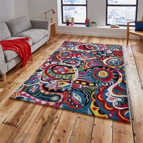 Sunrise Bright Multi Coloured Rugs Modern Rugliving Roombed Etsy