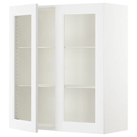 Sektion Wall Cabinet With 2 Glass Doors Whiteaxstad Matt White