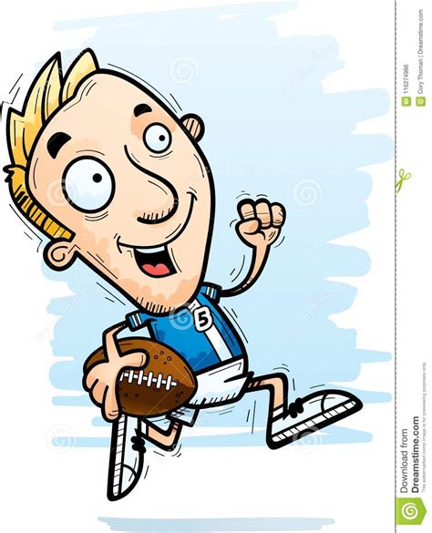 Cartoon Football Player Running Stock Vector Illustration Of Person