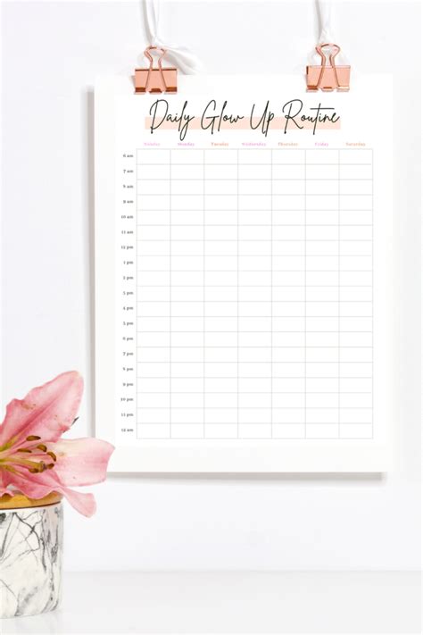How To Glow Up Glow Up List Free Printable Planner 2021 Stay At