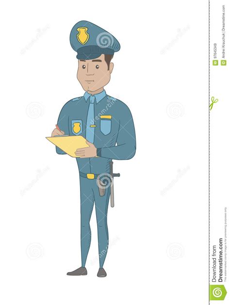 Policeman Writing Speeding Ticket For A Driver Road Traffic Safety