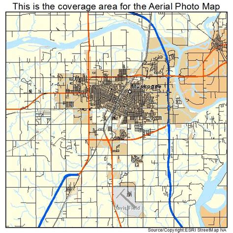 Aerial Photography Map Of Muskogee Ok Oklahoma