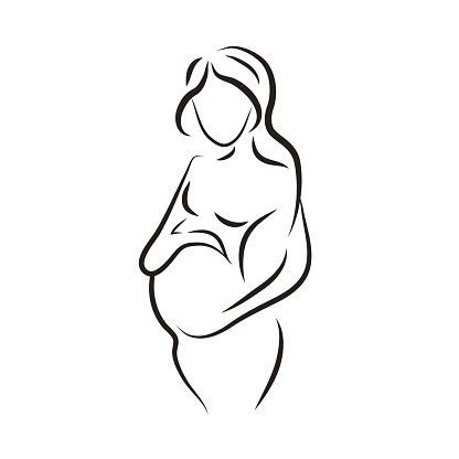 Pregnant Woman Silhouette Isolated Vector Symbol Stock Vector