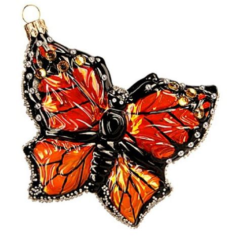 Monarch Butterfly Polish Glass Christmas Tree Ornament Butterflies