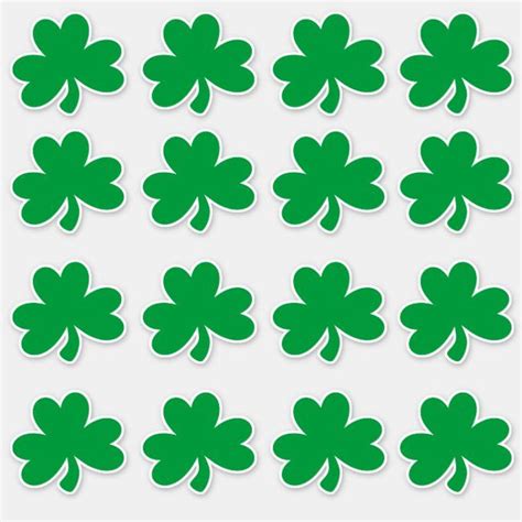 St Patricks Day Four Leaf Clover Party Green Sticker Zazzle St