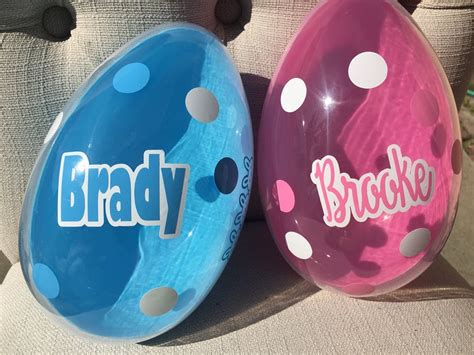 Personalized Easter Bunny Egg Decor Fillable Custom Jumbo Egg Etsy