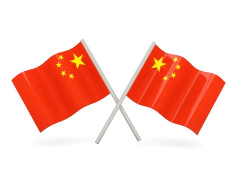 Two Wavy Flags Illustration Of Flag Of China