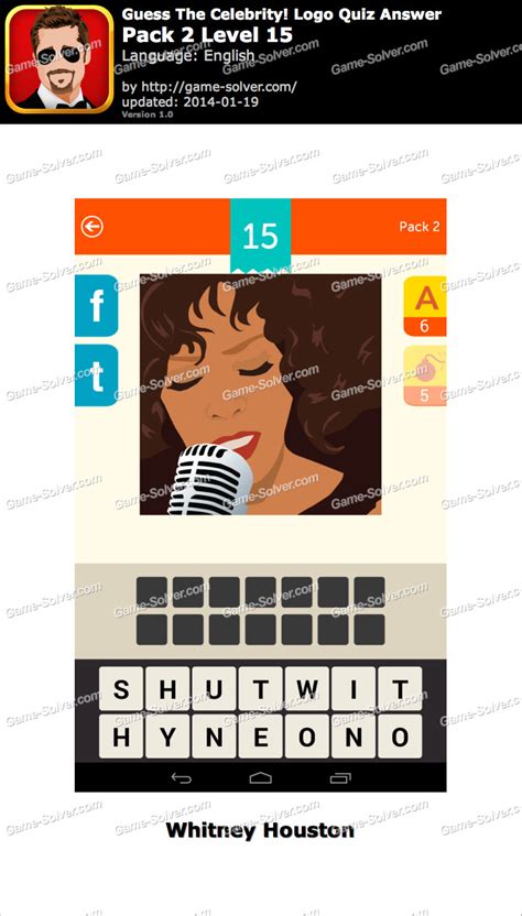 Guess The Celebrity Logo Quiz Pack 2 Level 15 Game Solver