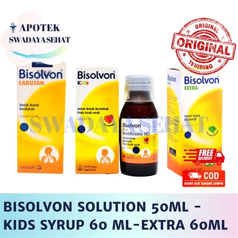 Jual Bisolvon Solution Larutan 50ml Kids Syrup 60 Ml Extra 60ml