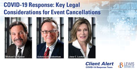Covid Response Key Legal Considerations For Event Cancellations Lewis Brisbois Bisgaard
