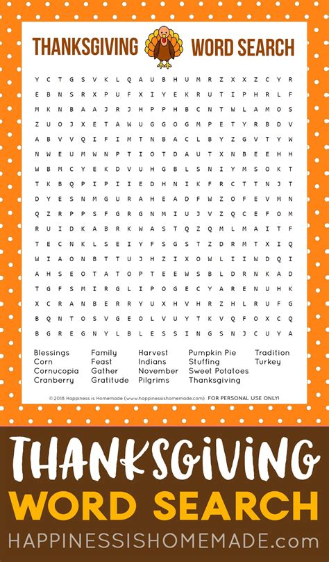 Free Thanksgiving Word Search Printable Game This Thanksgiving Word