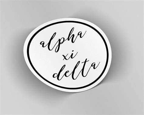 Axid Alpha Xi Delta Circle Script Sticker Etsy
