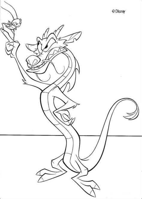 Download and print these mulan and mushu coloring pages for free. Cri-kee and mushu coloring pages - Hellokids.com