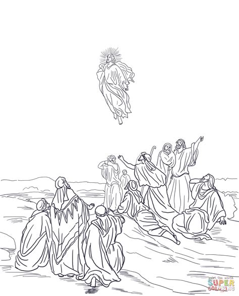 Coloriage - L'Ascension du Christ | Coloriages à imprimer gratuits