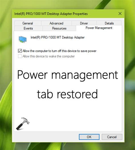 Fix Power Management Tab Missing For Devices In Windows 10