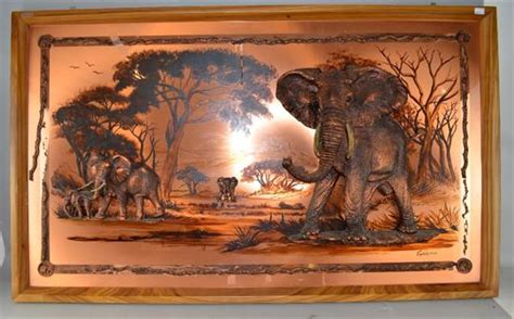 Gastone Picture 3d Copper Art African Elephants